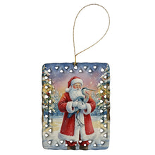 Blue Heron with Santa Claus Porcelain Ornament
