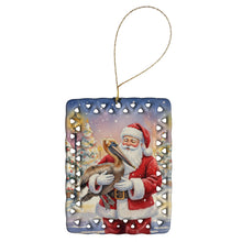  Pelican with Santa Claus Porcelain Ornament