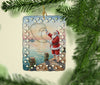 Fishing Santa Claus with Castnet Christmas Porcelain Ornament