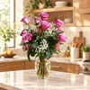 Roses with Peruvian Lilies