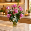 Roses with Peruvian Lilies