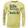 Men's Clean "Life Is Better At The Beach" Turtle Long Sleeve UPF 50+ Dry-Fit Shirt