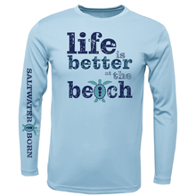  Men's Clean "Life Is Better At The Beach" Turtle Long Sleeve UPF 50+ Dry-Fit Shirt