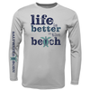 Men's Clean "Life Is Better At The Beach" Turtle Long Sleeve UPF 50+ Dry-Fit Shirt