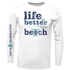 Men's Clean "Life Is Better At The Beach" Turtle Long Sleeve UPF 50+ Dry-Fit Shirt