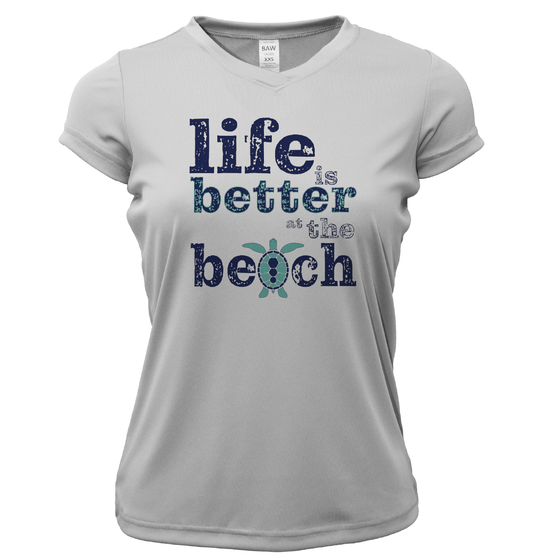 St. Pete Beach, FL "Life is Better At The Beach" Turtle Women's Short Sleeve UPF 50+ Dry-Fit Shirt